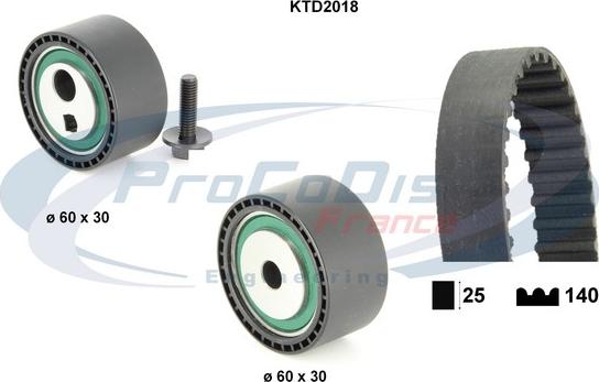 Procodis France KTD2018 - Комплект зубчатого ремня ГРМ autosila-amz.com