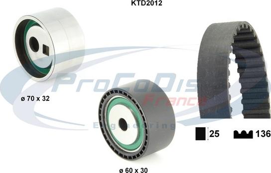 Procodis France KTD2012 - Комплект зубчатого ремня ГРМ autosila-amz.com
