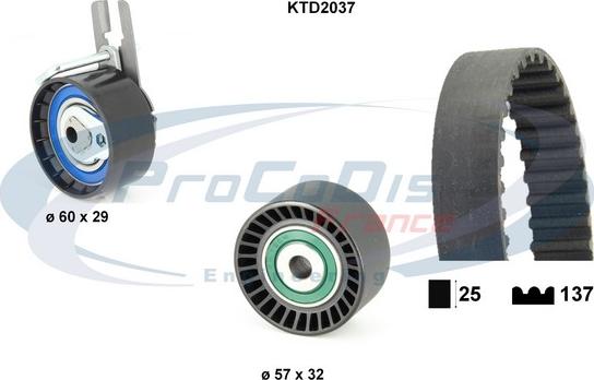 Procodis France KTD2037 - Комплект зубчатого ремня ГРМ autosila-amz.com