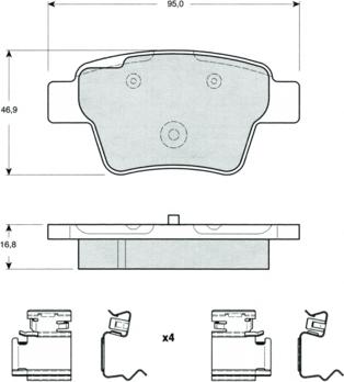 Procodis France PF1465 - Тормозные колодки, дисковые, комплект autosila-amz.com