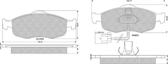 Procodis France PF11191 - Тормозные колодки, дисковые, комплект autosila-amz.com