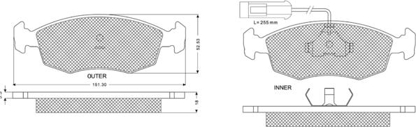 Procodis France PF1186 - Тормозные колодки, дисковые, комплект autosila-amz.com