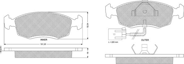 Procodis France PF1134 - Тормозные колодки, дисковые, комплект autosila-amz.com