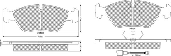 Procodis France PF11291 - Тормозные колодки, дисковые, комплект autosila-amz.com