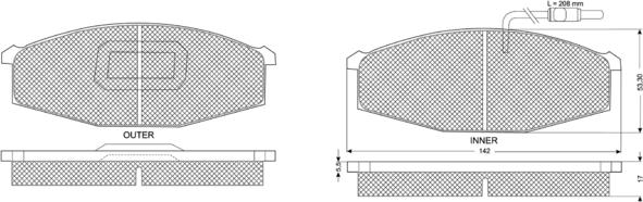 Procodis France PF1170 - Тормозные колодки, дисковые, комплект autosila-amz.com