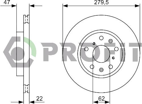 Profit 5010-1620 - Тормозной диск autosila-amz.com