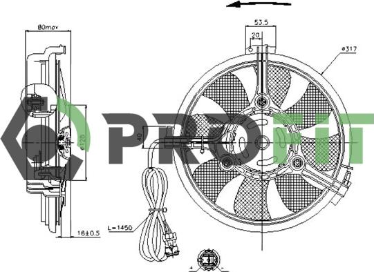 Profit 1850-0001 - Вентилятор, охлаждение двигателя autosila-amz.com