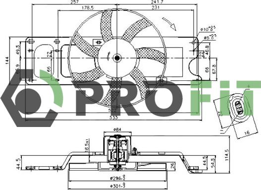 Profit 1850-0015 - Вентилятор, охлаждение двигателя autosila-amz.com