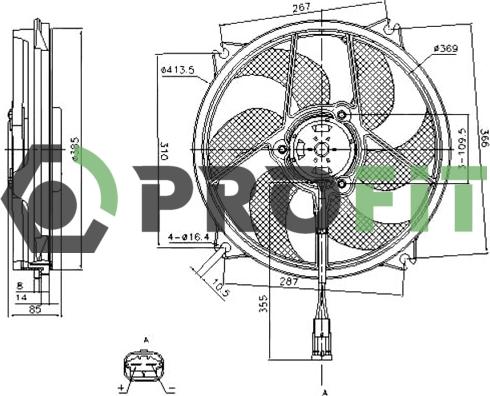 Profit 1850-0016 - Вентилятор, охлаждение двигателя autosila-amz.com