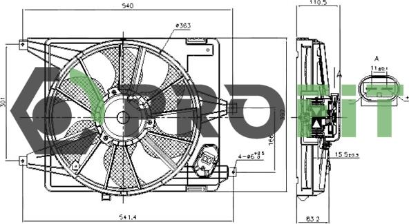 Profit 1850-0023 - Вентилятор, охлаждение двигателя autosila-amz.com