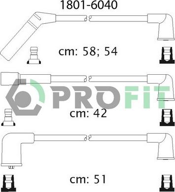 Profit 1801-6040 - Комплект проводов зажигания autosila-amz.com