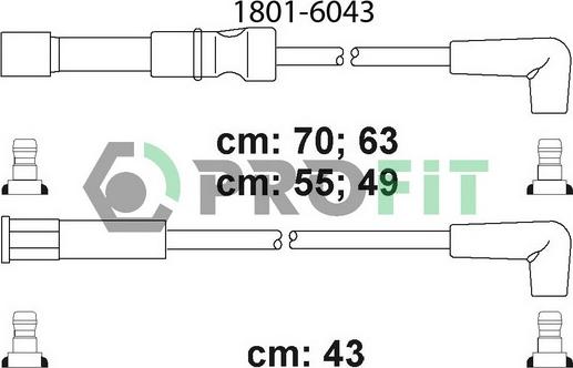 Profit 1801-6043 - Комплект проводов зажигания autosila-amz.com