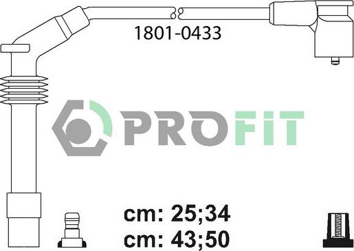 Profit 1801-0433 - Комплект проводов зажигания autosila-amz.com