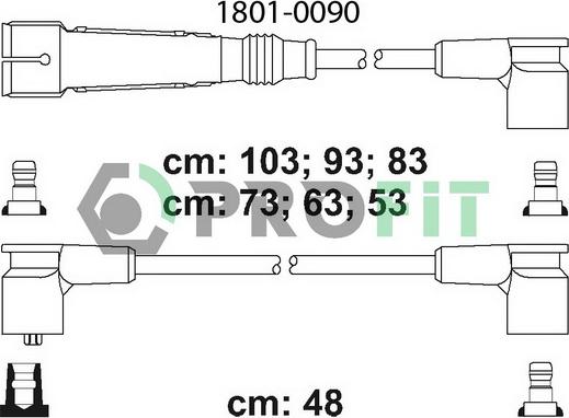 Profit 1801-0090 - Комплект проводов зажигания autosila-amz.com