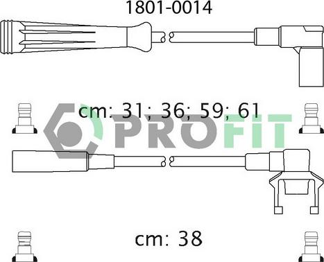 Profit 1801-0014 - Комплект проводов зажигания autosila-amz.com