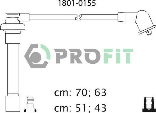 Profit 1801-0155 - Комплект проводов зажигания autosila-amz.com