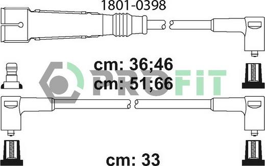 Profit 1801-0398 - Комплект проводов зажигания autosila-amz.com