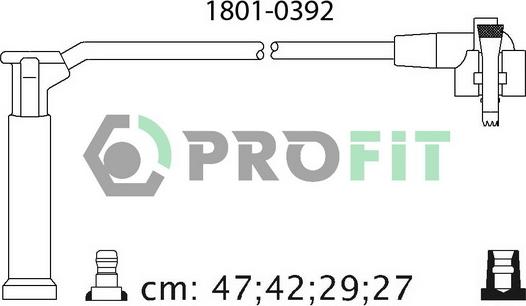 Profit 1801-0392 - Комплект проводов зажигания autosila-amz.com