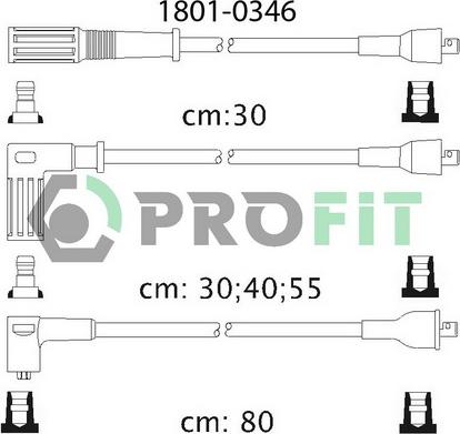 Profit 1801-0346 - Комплект проводов зажигания autosila-amz.com