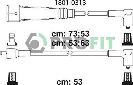 Profit 1801-0313 - Комплект проводов зажигания autosila-amz.com