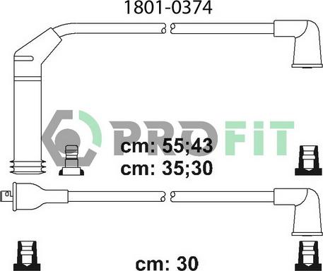 Profit 1801-0374 - Комплект проводов зажигания autosila-amz.com