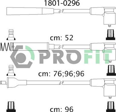 Profit 1801-0296 - Комплект проводов зажигания autosila-amz.com