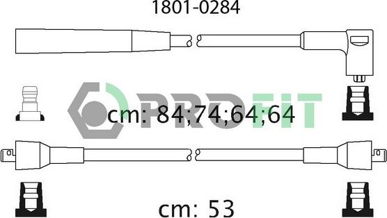 Profit 1801-0284 - Комплект проводов зажигания autosila-amz.com