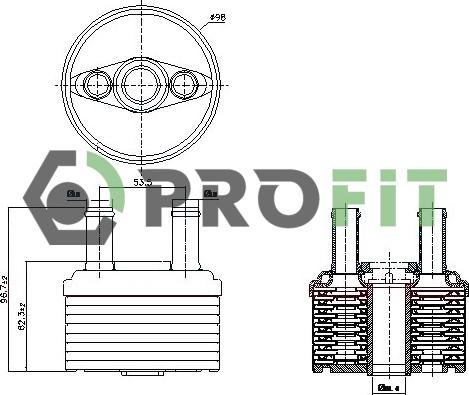 Profit 1745-0049 - Масляный радиатор, двигательное масло autosila-amz.com