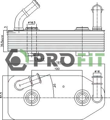 Profit 1745-0050 - Масляный радиатор, двигательное масло autosila-amz.com