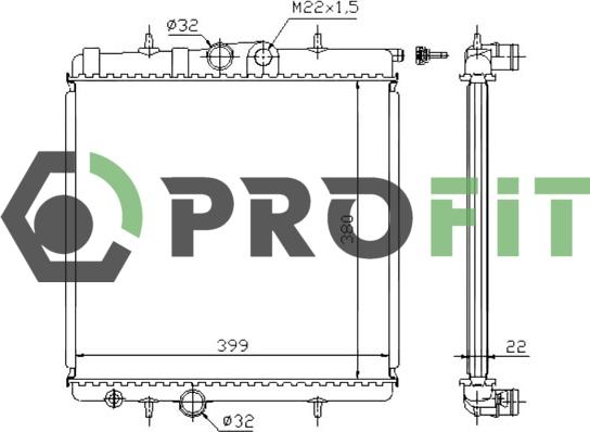 Profit 1740-0086 - Радиатор, охлаждение двигателя autosila-amz.com