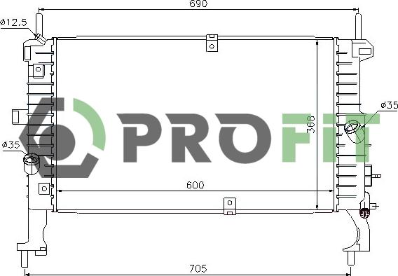 Profit 1740-0395 - Радиатор, охлаждение двигателя autosila-amz.com