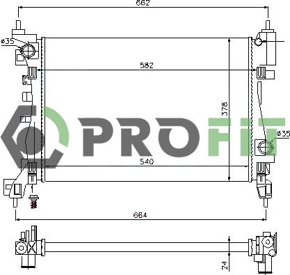 Profit 1740-0396 - Радиатор, охлаждение двигателя autosila-amz.com