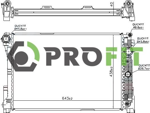 Profit 1740-0320 - Радиатор, охлаждение двигателя autosila-amz.com