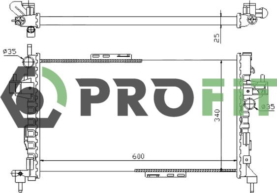 Profit 1740-0378 - Радиатор, охлаждение двигателя autosila-amz.com