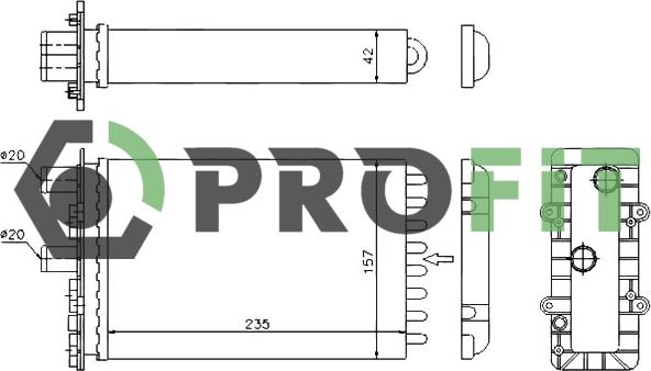 Profit 1760-0005 - Теплообменник, отопление салона autosila-amz.com