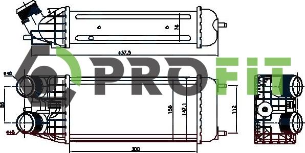 Profit 1780-0158 - Интеркулер, теплообменник турбины autosila-amz.com