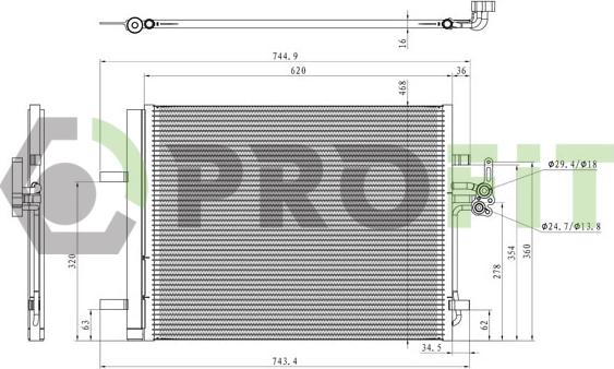 Profit 1770-0431 - Конденсатор кондиционера autosila-amz.com