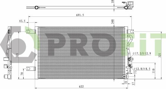 Profit 1770-0532 - Конденсатор кондиционера autosila-amz.com