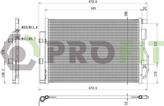 Profit 1770-0522 - Конденсатор кондиционера autosila-amz.com