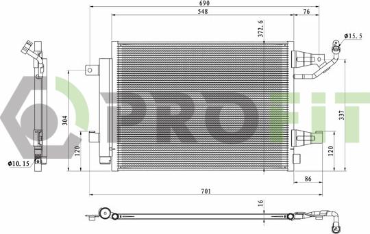 Profit 1770-0253 - Конденсатор кондиционера autosila-amz.com