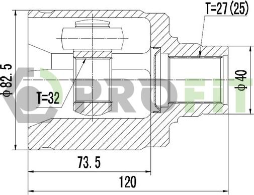 Profit 2810-2045 - Шарнирный комплект, ШРУС, приводной вал autosila-amz.com