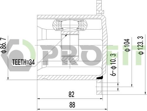 Profit 2810-2051 - Шарнирный комплект, ШРУС, приводной вал autosila-amz.com