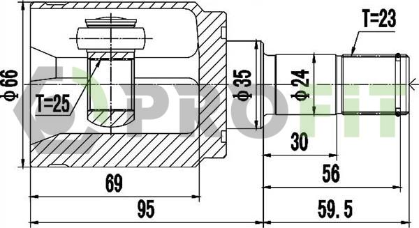 Profit 2810-2063 - Шарнирный комплект, ШРУС, приводной вал autosila-amz.com