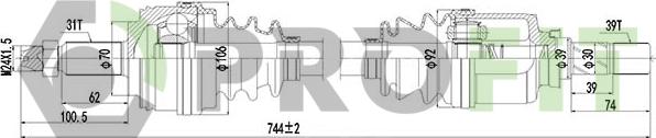 Profit 2730-1249 - Приводной вал autosila-amz.com