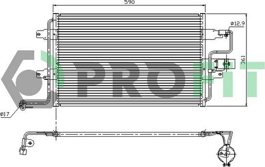 Profit PR 9545C1 - Конденсатор кондиционера autosila-amz.com