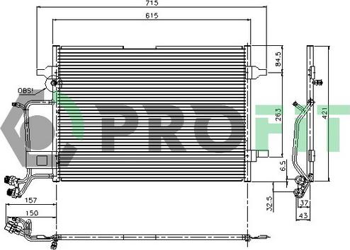 Profit PR 9540C3 - Конденсатор кондиционера autosila-amz.com