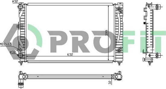 Profit PR 9539A1 - Радиатор, охлаждение двигателя autosila-amz.com