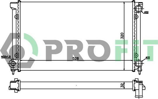 Profit PR 9537A4 - Радиатор, охлаждение двигателя autosila-amz.com