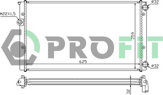 Profit PR 9522A4 - Радиатор, охлаждение двигателя autosila-amz.com