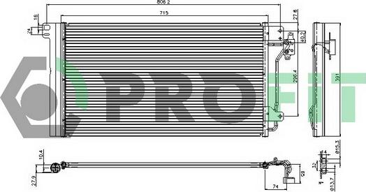 Profit PR 9572C1 - Конденсатор кондиционера autosila-amz.com